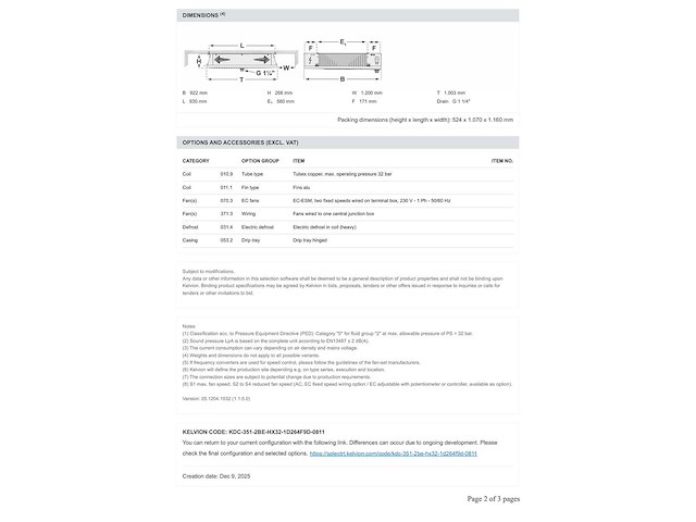 Kelvion kdc 351-2be plafondkoeler hx32 - afbeelding 9 van  10