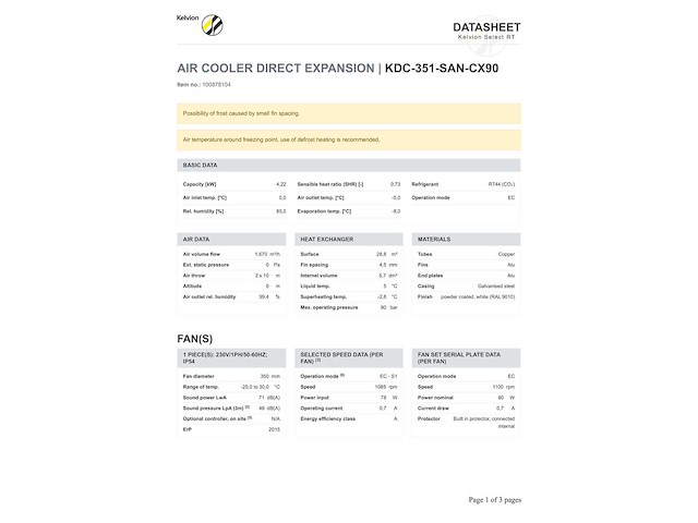 Kelvion kdc 351-san plafondkoeler cx90 - afbeelding 9 van  10