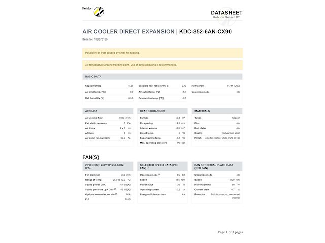 Kelvion kdc 352-6an plafondkoeler cx90 - afbeelding 9 van  10