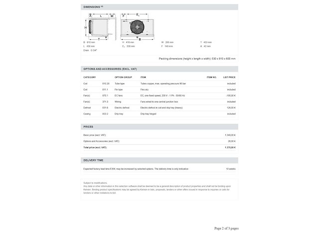 Kelvion ksc 301-3be plafondkoeler co2-90b - afbeelding 2 van  10