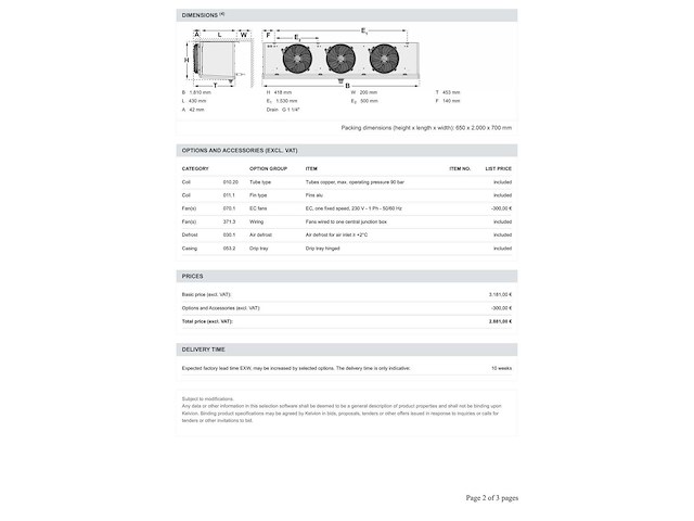 Kelvion ksc 303-4bn plafondkoeler co2-90b - afbeelding 9 van  9