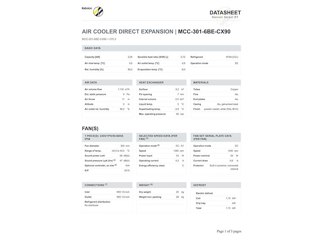 Kelvion mcc 301-6be plafondkoeler cx90 - afbeelding 8 van  9