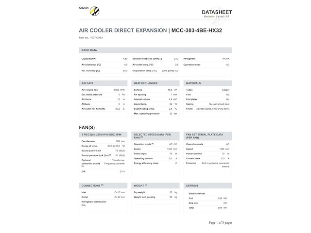 Kelvion mcc 303-4be plafondkoeler hx32 - afbeelding 8 van  9