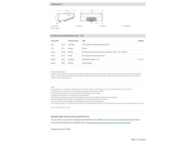 Kelvion tec 2-5 plafondkoeler - afbeelding 7 van  8