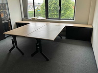Kembo - bureaus (3x) 200x100 cm met archiefkast (2x) 220x50x75 cm - afbeelding 3 van  10