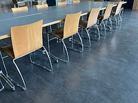 Kembo - kantinetafels 160x80x73 cm (6x) en stapelbare stoelen (24x) - afbeelding 9 van  10