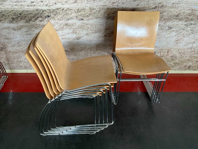 Kembo - kantinetafels (6x) 160x80x73 cm en stoelen - afbeelding 2 van  10