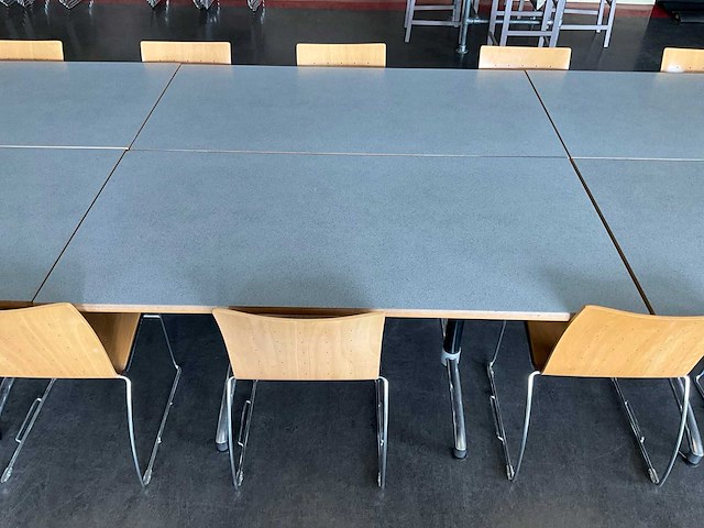Kembo - kantinetafels (6x) 160x80x73 cm en stoelen - afbeelding 5 van  10