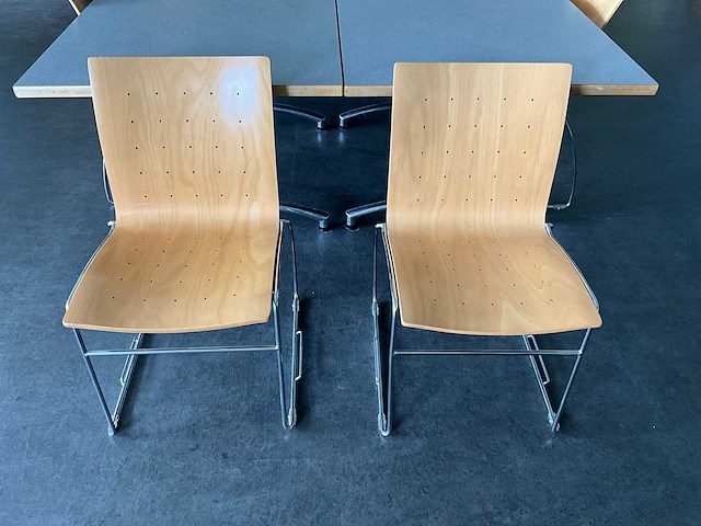 Kembo - kantinetafels (6x) 160x80x73 cm en stoelen - afbeelding 7 van  10