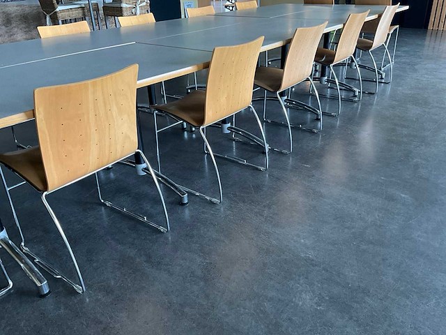 Kembo - kantinetafels (6x) 160x80x73 cm en stoelen - afbeelding 10 van  10