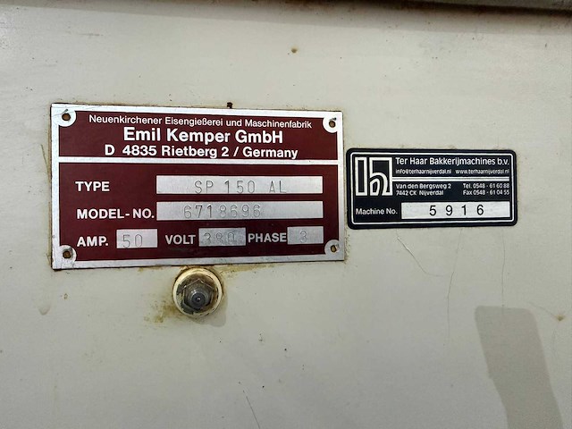 Kemper - sp150 al - spiraalkneder - afbeelding 3 van  3