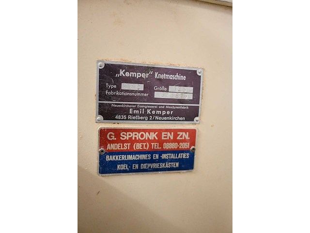 Kemper spl 125 spiraalkneder - afbeelding 8 van  8