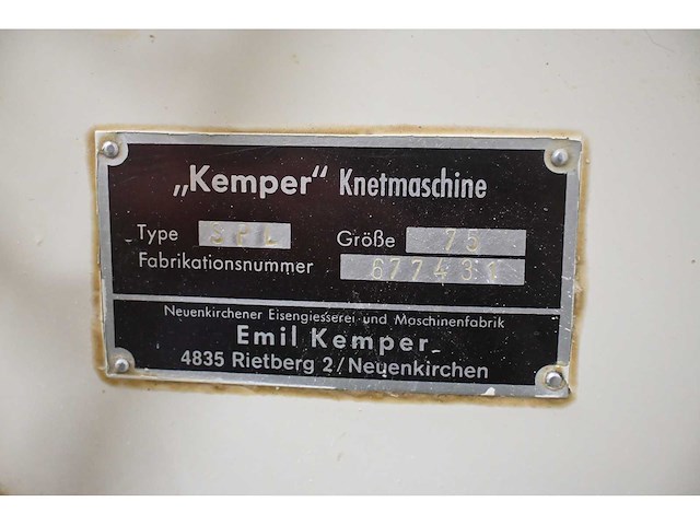 Kemper spl 75 spiraalkneder - afbeelding 7 van  7