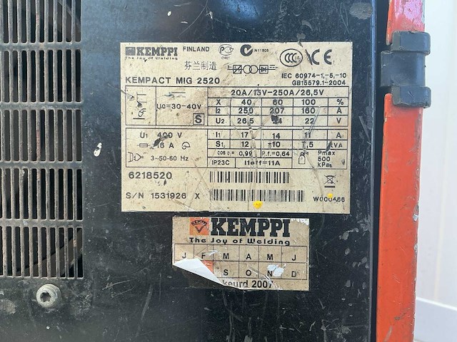 Kemppi kempact mig 2520 lasapparaat - afbeelding 8 van  8