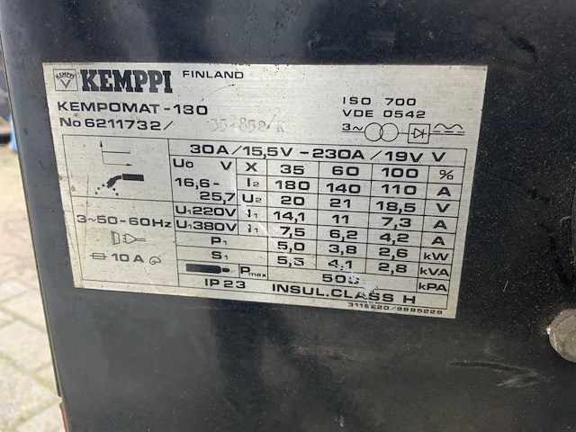 Kemppi kempomat 180 mig lasapparaat - afbeelding 7 van  7