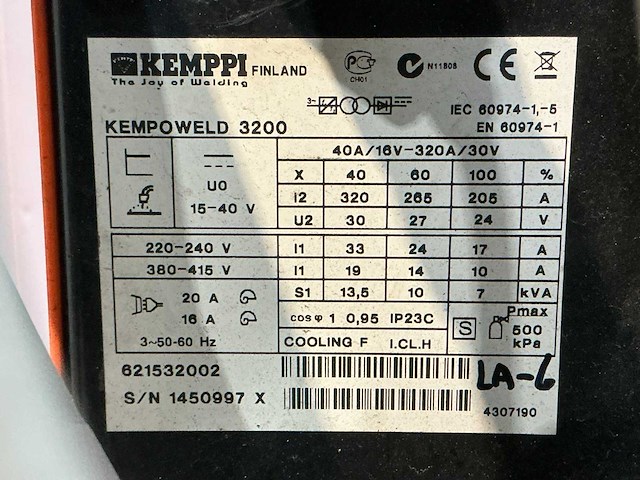 Kemppi kempoweld 3200 lasapparaat - afbeelding 7 van  7