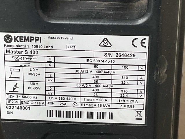 Kemppi master s 400 lasapparaat - afbeelding 7 van  7