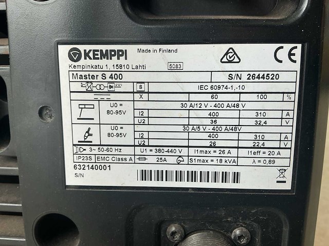 Kemppi master s 400 lasapparaat - afbeelding 8 van  8