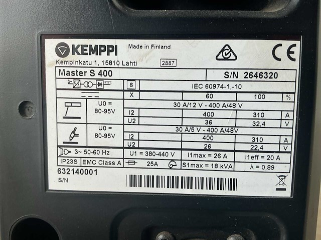 Kemppi master s 400 lasapparaat - afbeelding 8 van  8