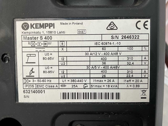 Kemppi master s 400 lasapparaat - afbeelding 7 van  7