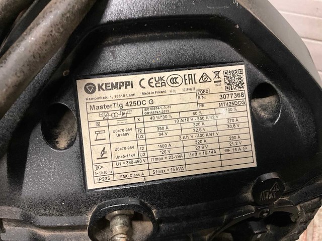 Kemppi mastertig 425 dc tig-lasmachine - afbeelding 7 van  7