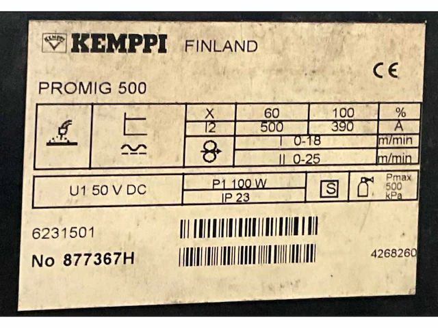 Kemppi pro mig500 - 3000 - cool mig lasapparaat - doorvoerapparaat - koelunit - afbeelding 4 van  12