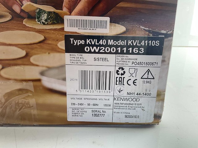 Kenwood - kvl4110 chef xl - stand mixer - afbeelding 2 van  2