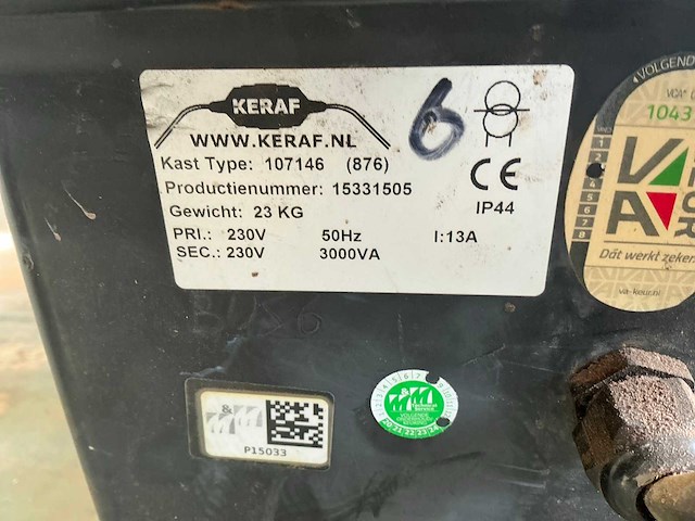Keraf 3000va scheidingstrafo (2x) - afbeelding 5 van  6