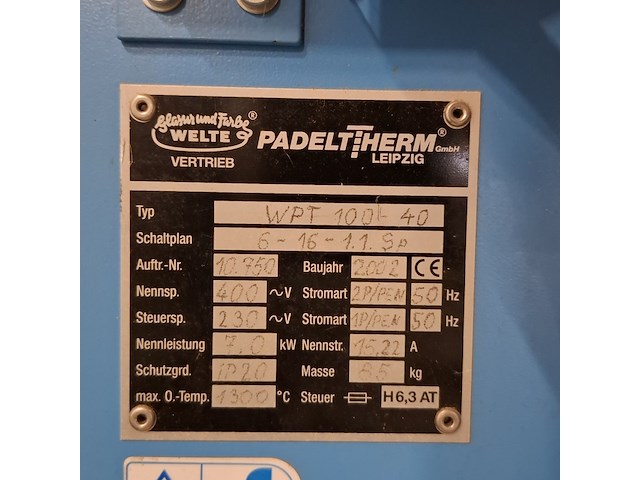 Keramiek oven, wepatherm, wpt 100 40, 2002 - afbeelding 8 van  8