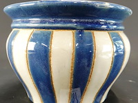 Keramische cache-pot rayé bleu - afbeelding 2 van  5