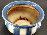 Keramische cache-pot rayé bleu - afbeelding 3 van  5