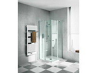 Kermi - hoek instap links 2-delig met schuifdeur 70x185 cm.