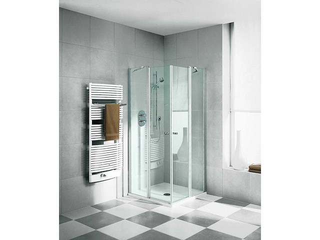 Kermi - hoek instap links 2-delig met schuifdeur 70x185 cm. - afbeelding 1 van  2