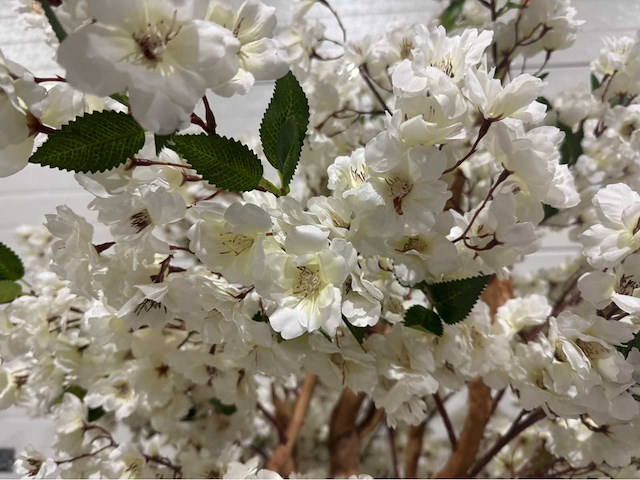 Kersen bloesem kunstboom met pot - afbeelding 13 van  14