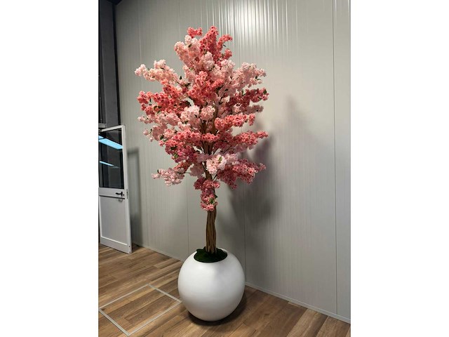 Kersen bloesem kunstboom met pot - afbeelding 6 van  15