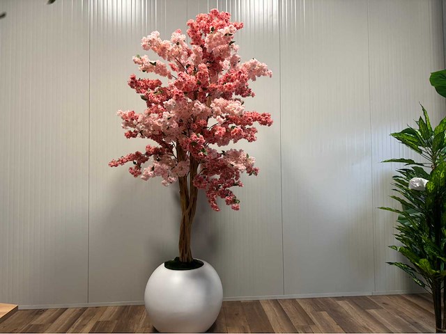 Kersen bloesem kunstboom met pot - afbeelding 1 van  15