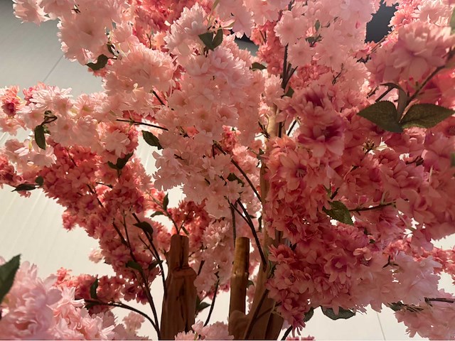 Kersen bloesem kunstboom met pot - afbeelding 14 van  15