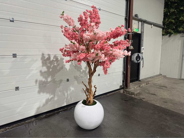 Kersen bloesem kunstboom met pot - afbeelding 11 van  16