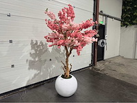 Kersen bloesem kunstboom met pot - afbeelding 11 van  16