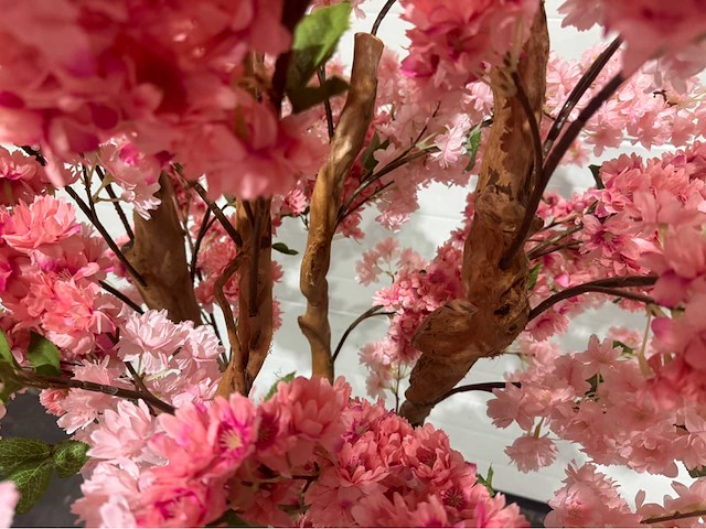 Kersen bloesem kunstboom met pot - afbeelding 15 van  16