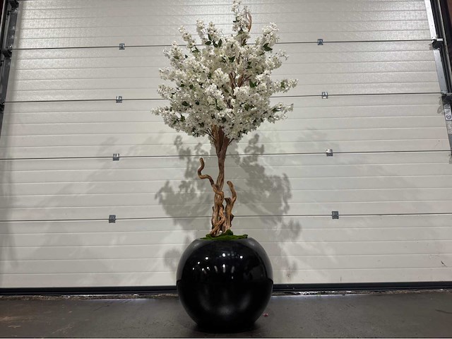 Kersen bloesem kunstboom met pot - afbeelding 6 van  14