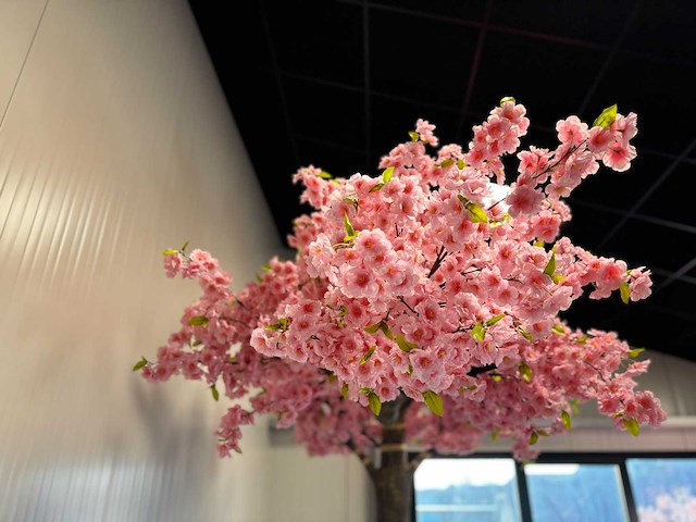 Kersen bloesem kunstboom roze - afbeelding 9 van  19