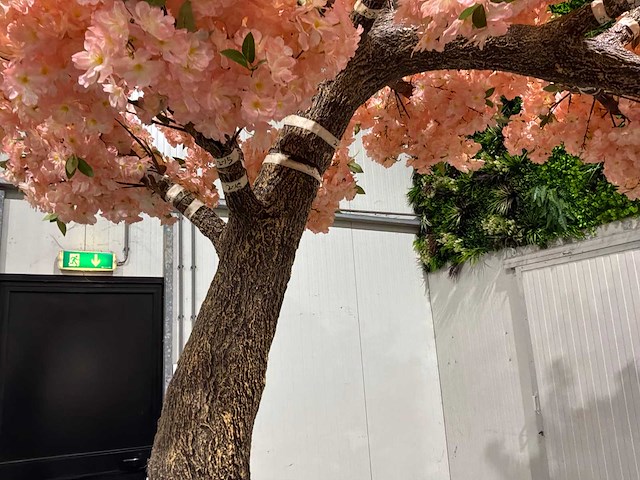 Kersen bloesem kunstboom zalm / rosé - afbeelding 10 van  14