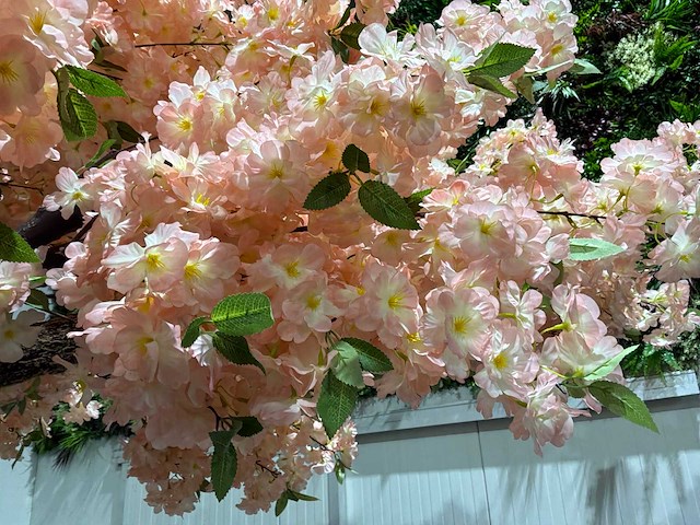 Kersen bloesem kunstboom zalm / rosé - afbeelding 13 van  14