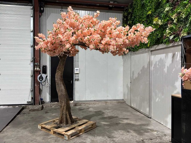 Kersen bloesem kunstboom zalm / rosé - afbeelding 7 van  13
