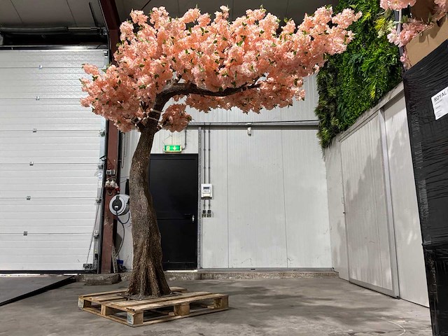 Kersen bloesem kunstboom zalm / rosé - afbeelding 9 van  14