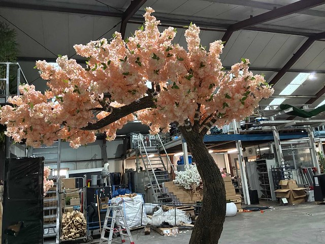 Kersen bloesem kunstboom zalm / rosé - afbeelding 5 van  14