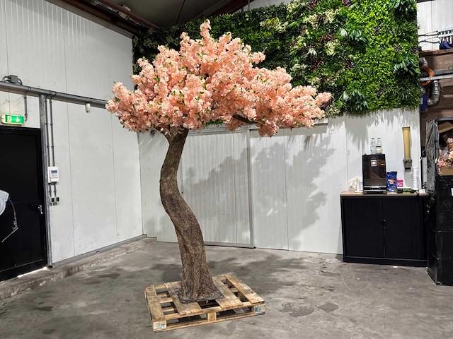 Kersen bloesem kunstboom zalm / rosé - afbeelding 9 van  14