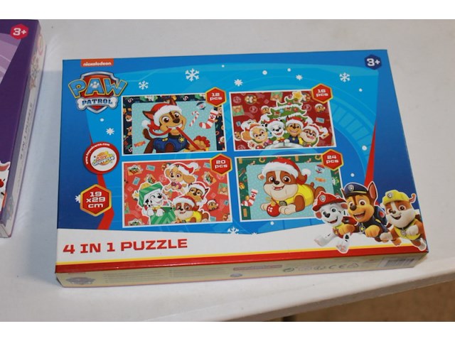 Kerst puzzle paw patrol blauw 1x in ds d - afbeelding 1 van  3