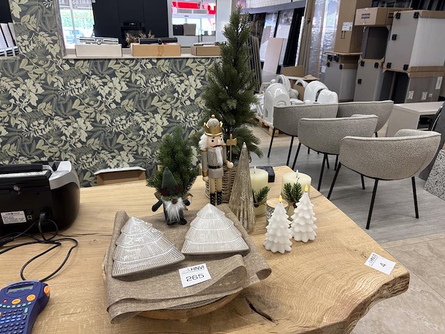 Kerstbomen, led-kaarsen en onderzetters. - afbeelding 1 van  2